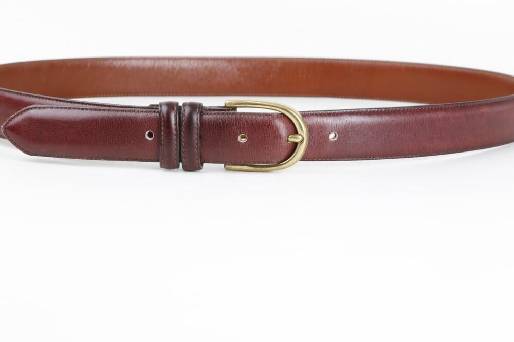 Coach Vintage Mahogany Brown Leather Belt Brass Oval Buckle Size 36 / 90